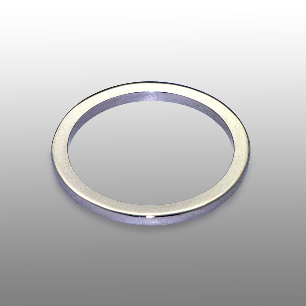 Square Stackable Wedding Band, Simple Wedding  Band, 14k White Gold Band,  Mens Womens Wedding Band,