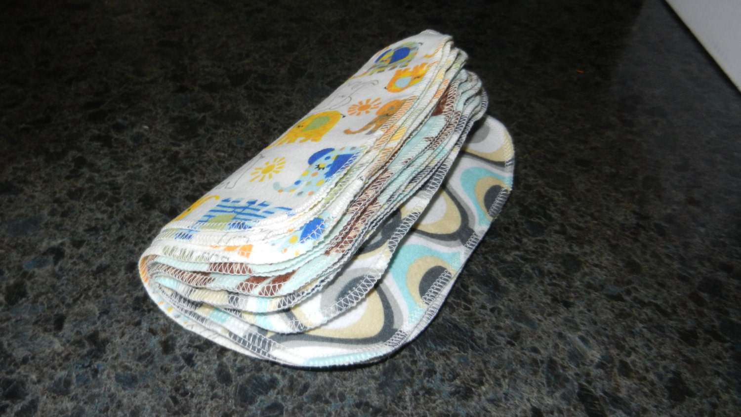 Double Flannel Cloth Wipes - Washies - Set of 12