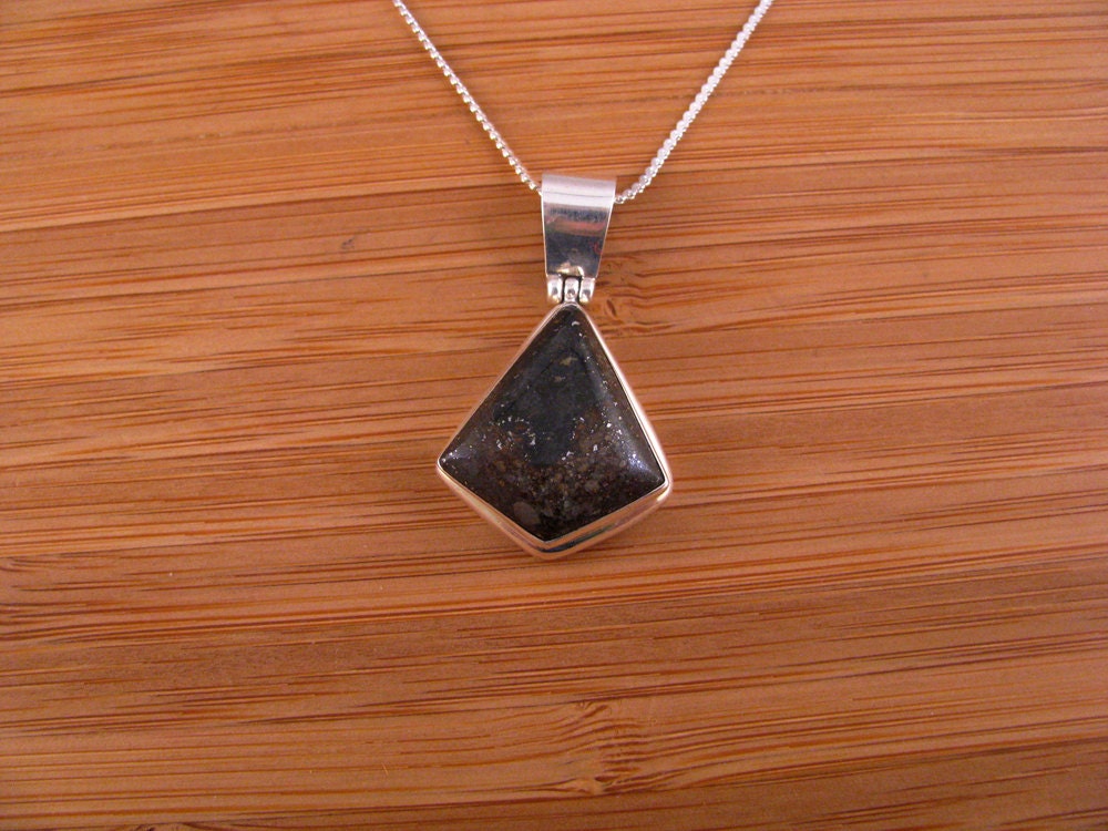 Beautiful Stone Meteorite Silver Pendant. Out of this World