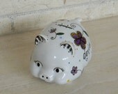 Piggy bank hand painted porcelain personalized or monogrammed for a child or an adult