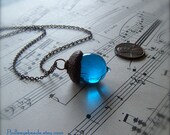 Glass Acorn Necklace by Bullseyebeads - December Birthstone Turquoise