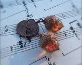 Glass Acorn Earrings in Autumn Tones by Bullseyebeads