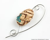 Shawl Pin or Scarf Pin - Sculpted Windows Sleeping Lady