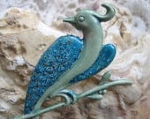 Vintage French bird brooch, 1930 / 1940