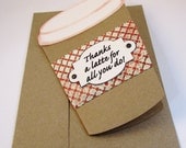 Gift Card Holder Thanks A Latte Coffee Shaped Greeting Card Teacher Gifts QueenBeeInspirations
