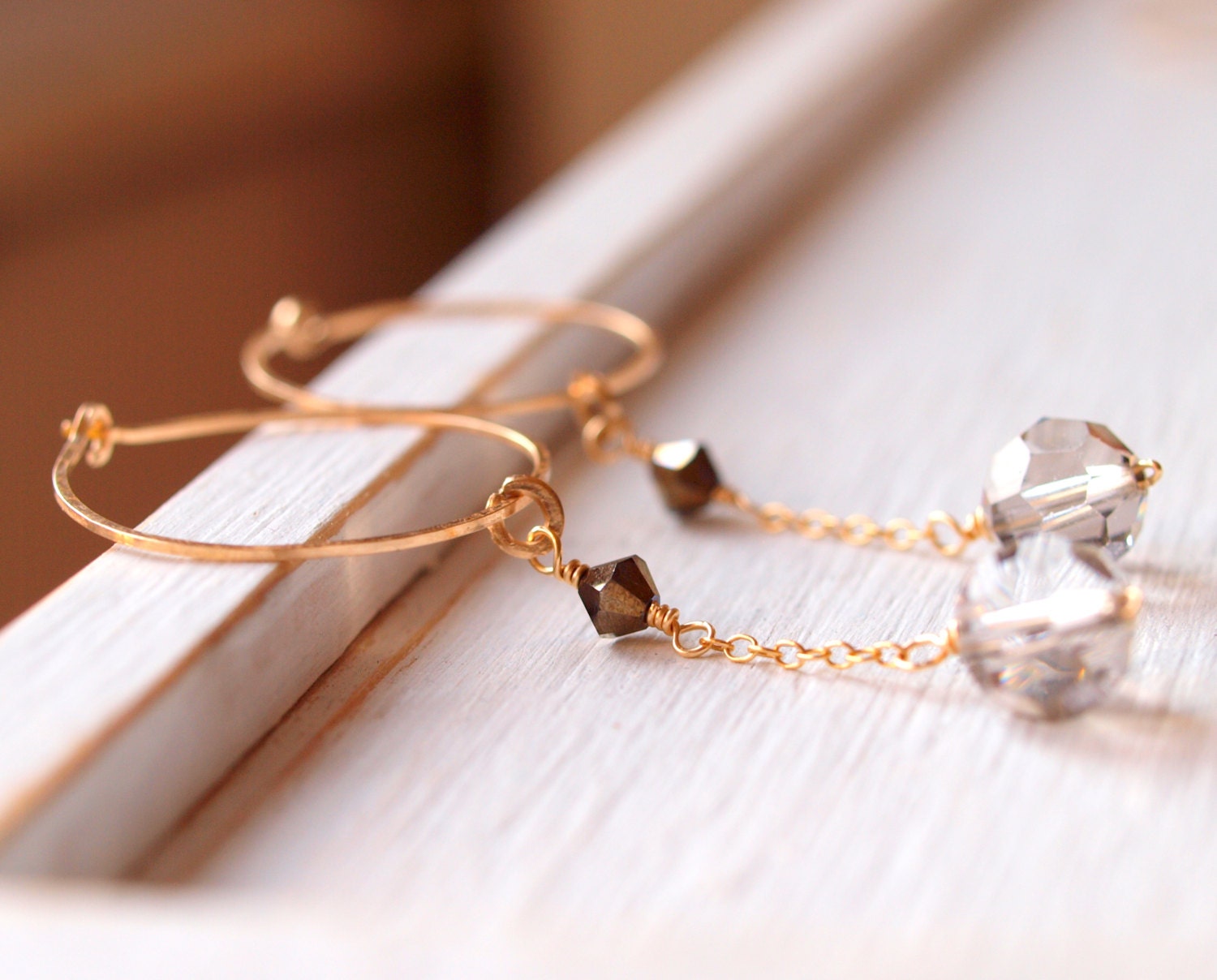 Interchangeable chandelier earrings to hoop earrings with swarovski crystals