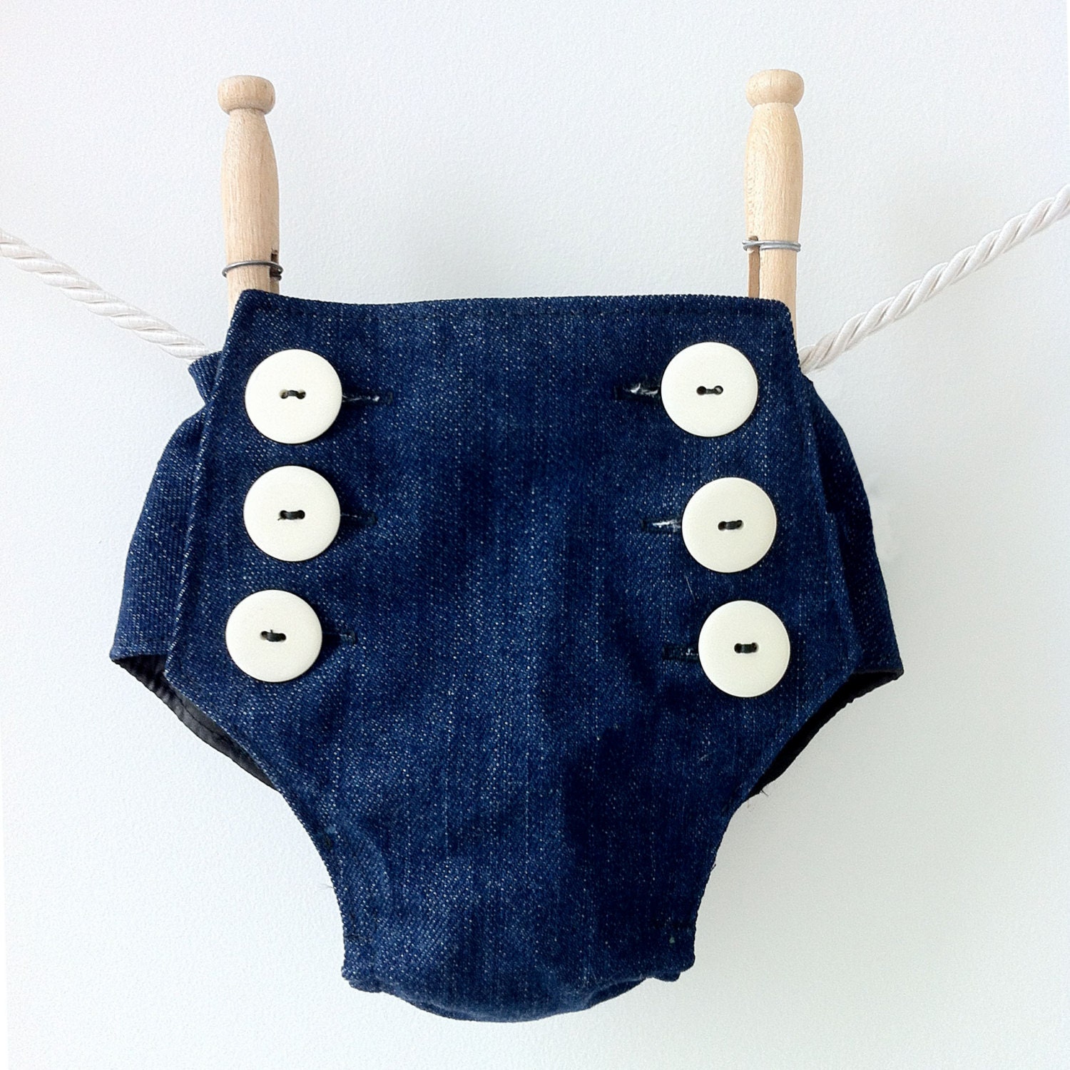 Denim Bloomers Diaper Covers Sailor Nautical - Unisex Baby Boy Girl