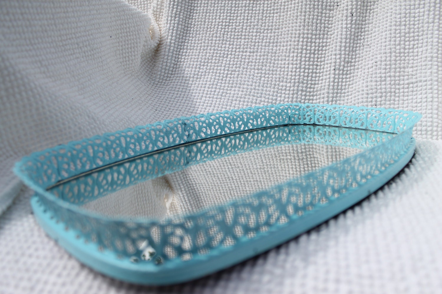Aqua Vintage Mirrored Vanity Tray