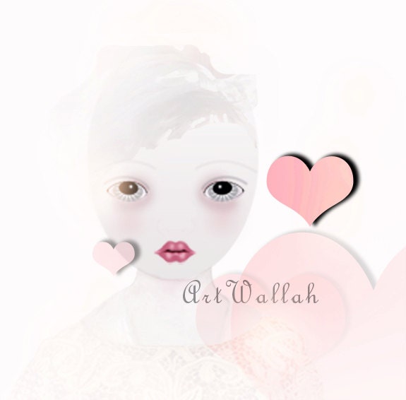 Hearts for Mother's Day, Digital Art Poster, Drawing, Queen of Hearts, Poster, Illustration, Original, Starving Artist's Series No. 3134