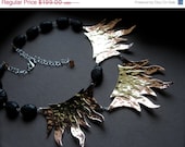 Memorial Day SALE Lava Rock and Flame statement necklace