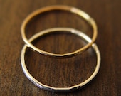 Gold Silver Band Rings - Mixed Metal Ring Set