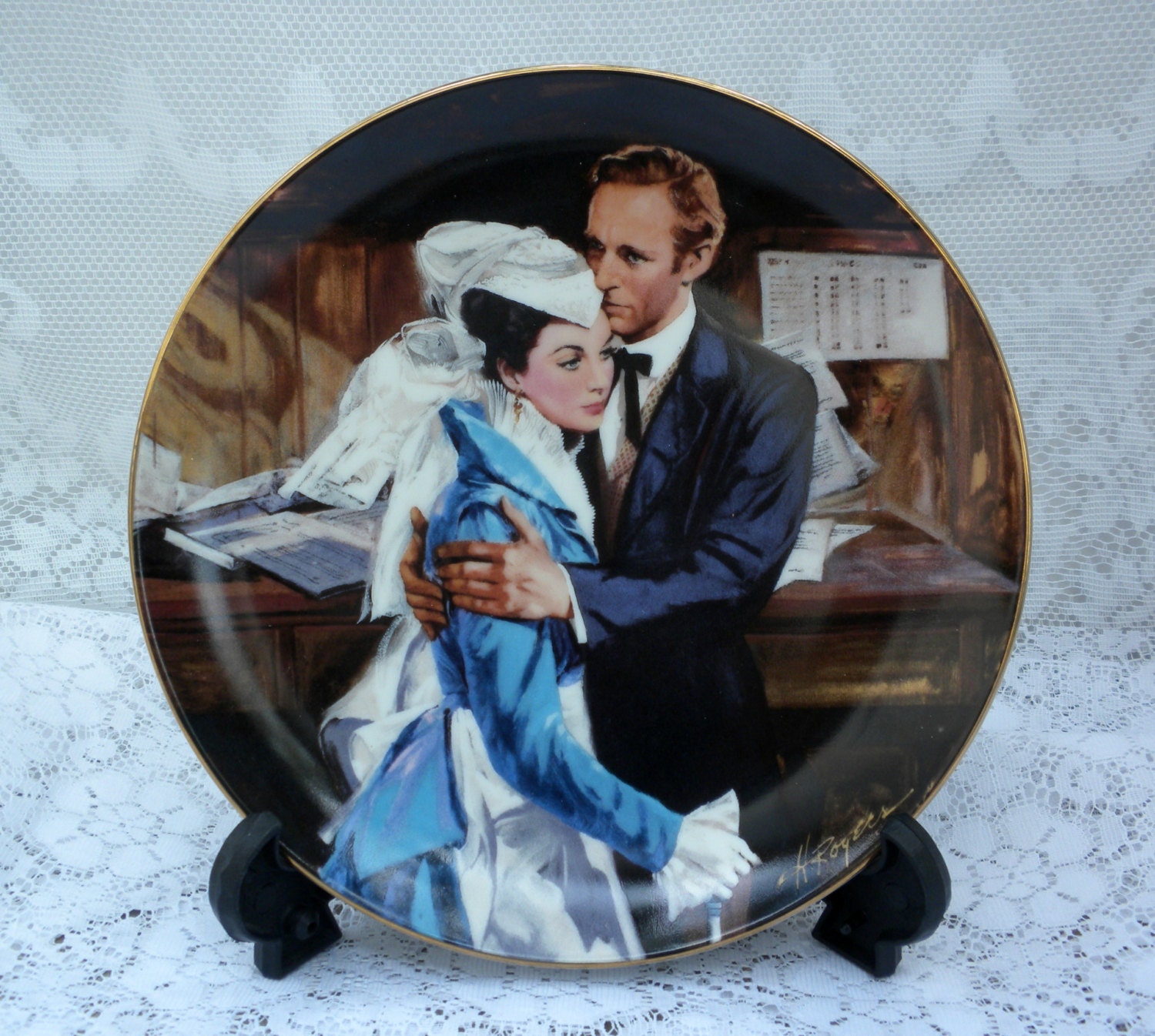 Gone with the Wind, 1989 anniversary plate by Howard Rogers