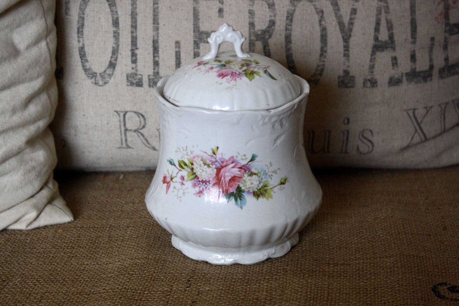 Delicate Floral Sugar Pot
