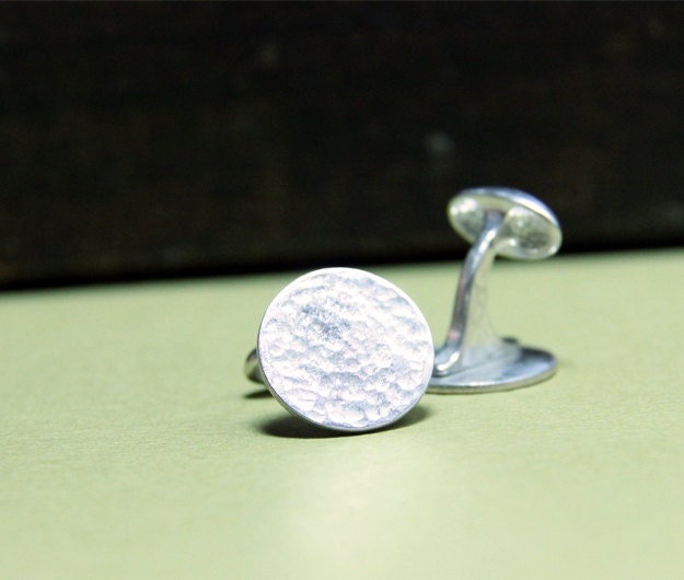 Hammered Sterling Cufflinks- Free Shipping