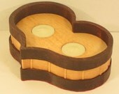 Heart Shaped 2 Tea Light Candle Holder Handmade