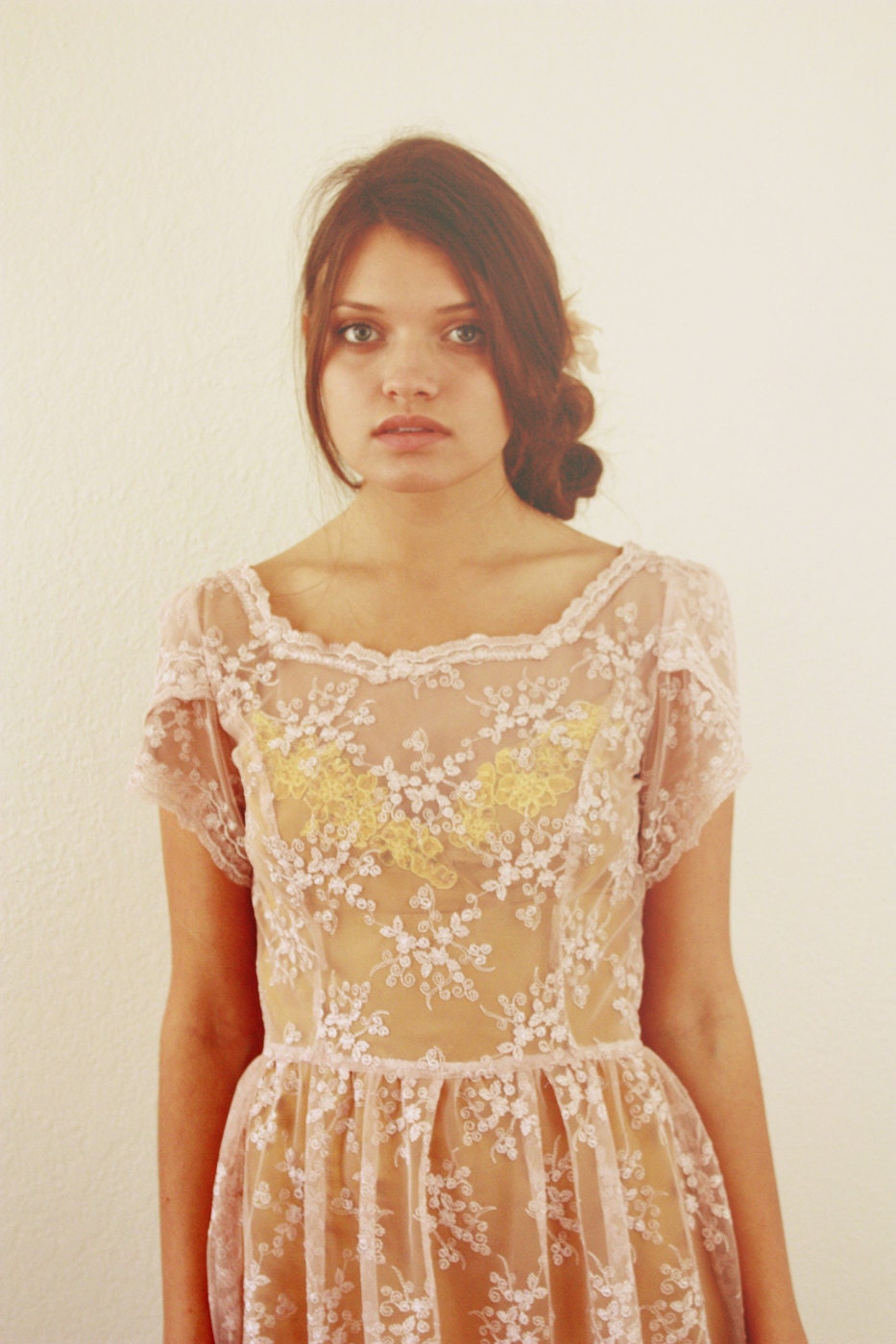 Annabelle - Blush Lace Dress