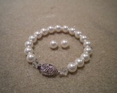 Bridal Jewelry Set Wedding Jewelry Set-Pearl Necklace Set-Swarovski Pearl Bridal Jewelry Pearl Bracelet and Earrings Set