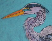 Great Blue Heron Collograph Fine Art Print - Walking and Stalking 6