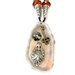 Metal Motifs and Crystal on Antler Slice Necklace