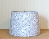 Blue and White Drum Lampshade