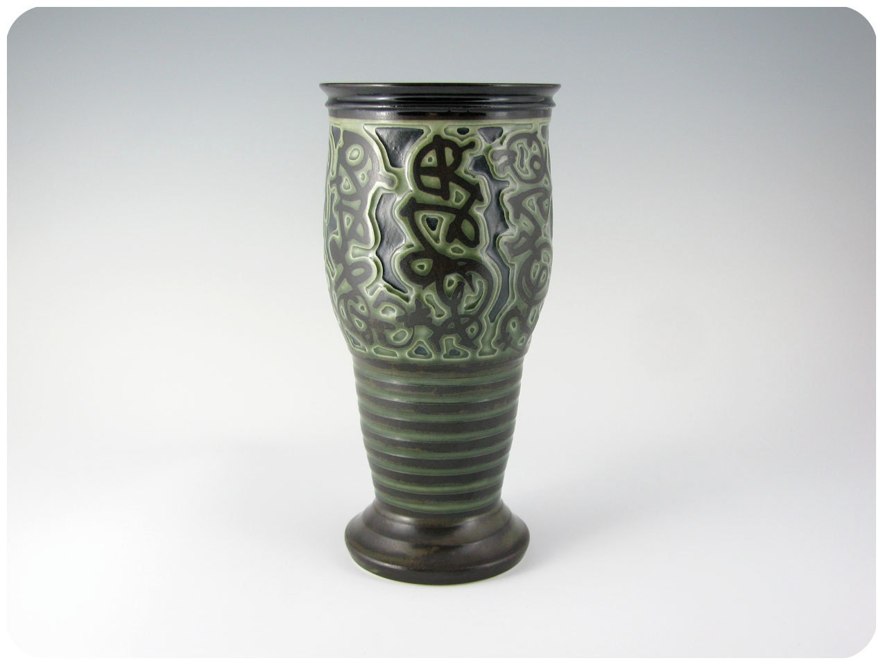 Etched Porcelain Beer Glass
