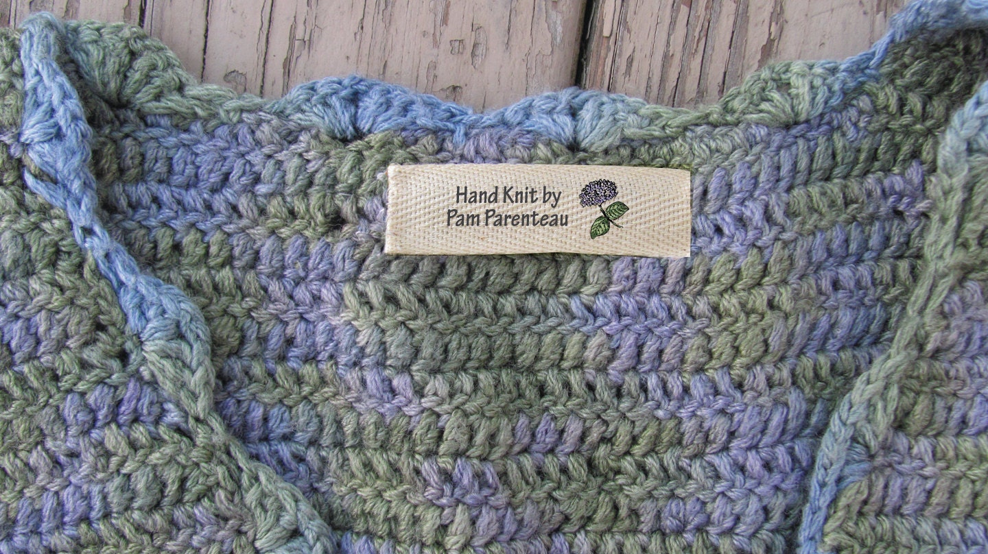 Personalized knitting labels-Hydrangea
