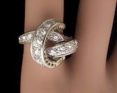 14 Karat White Gold Diamond Ring Vintage 1970s