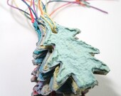 60 Plantable Tree Tags Or Favors (Made From 100% Recycled Handmade Paper Embedded With Wildflower Seeds) you choose color and twine