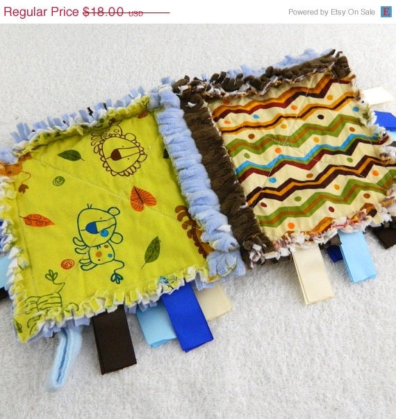 SALE Lion Ribbon Rag Baby Blanket