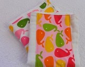 SALE Whale Burp Cloths - Pink, Green, Orange, & Yellow - set of 2