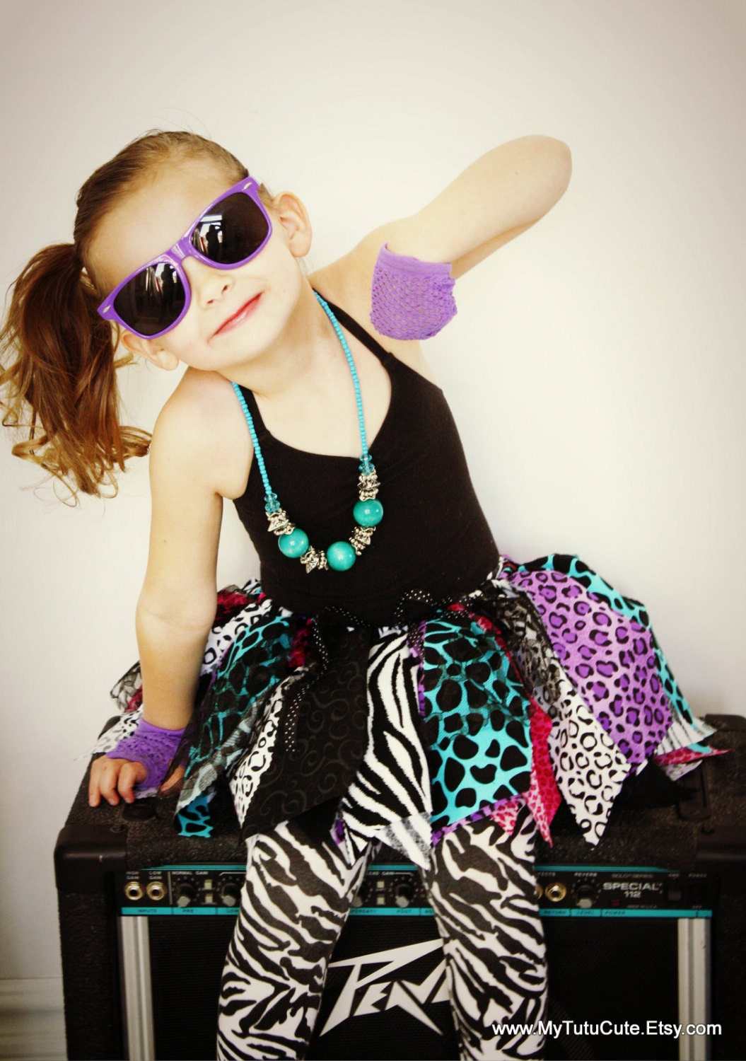 Fabric Scraps Tutu Skirt Black and White and Wild Allover MADE TO ORDER size Newborn to 4T