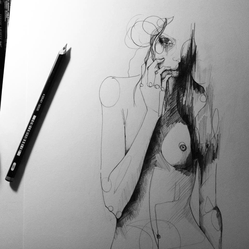 Hooked II // ORIGINAL PENCIL drawing