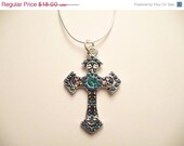 ON SALE Turquoise Cross Pendant