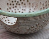 Ceramic Colander - Ceramic Berry Bowl - Strainer -Bowl in Cream with Handles - Ready to Ship