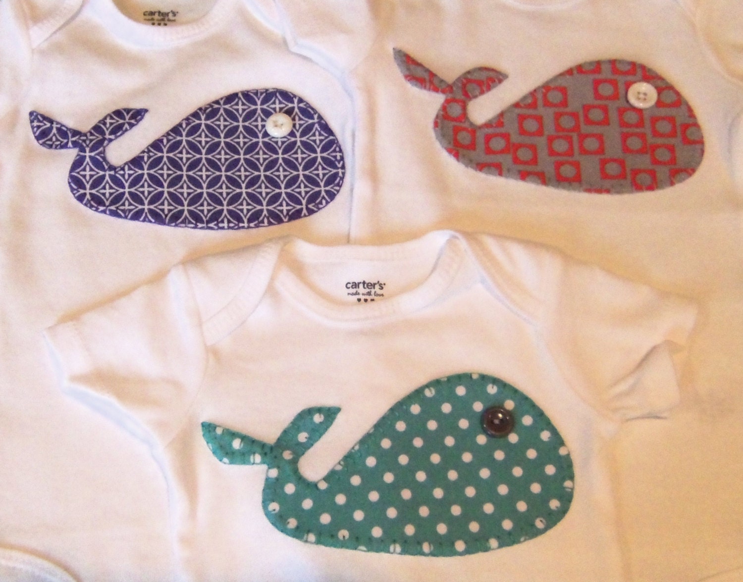 NEW fabric choices- Whale Onesie...FREE SHIPPING when you order any 3 or more onesies/tshirts from my shop