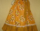Summer Raindrops Tangerine Girls Size Fits 2T to 3T Boutique Pillowcase Dress