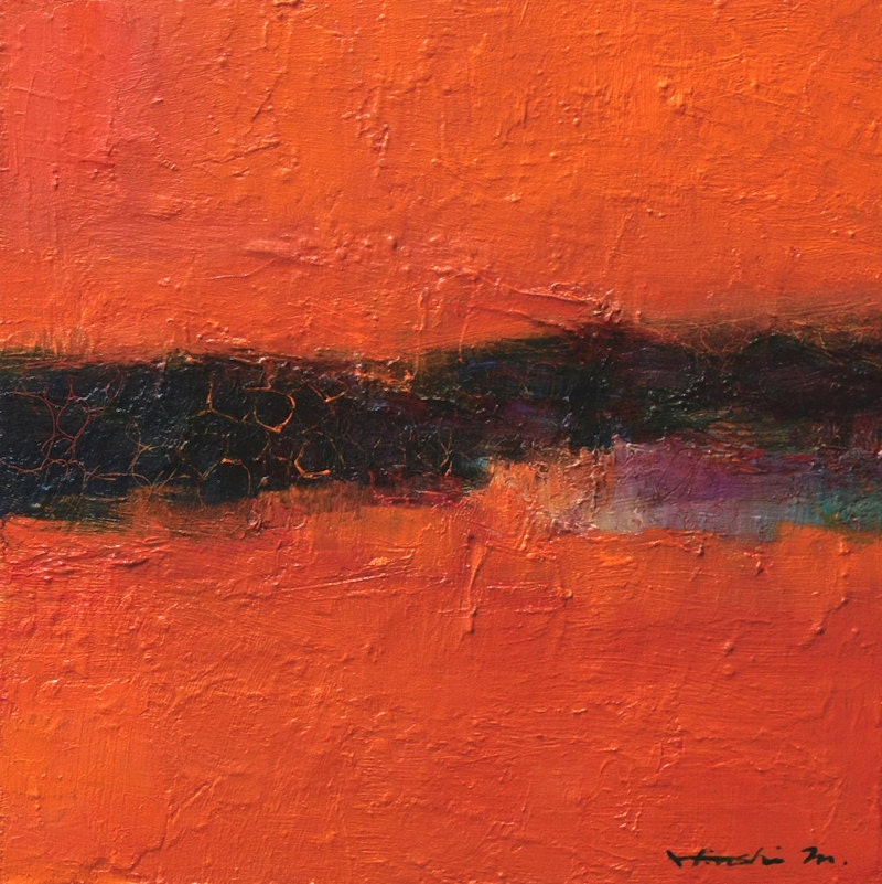 Small Box Painting 1034 - Original Oil Painting - 22.7 cm x 22.7 cm