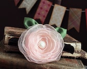 happily ever after  - a sweet peachy pink handmade hair adornment