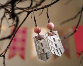 leather and lace - handmade earrings