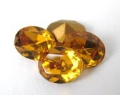 Vintage Swarovski Crystal Rhinestone Topaz Oval Glass Jewel 10x8mm swa0429 (4)