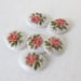 Vintage Glass Cameo Flower Cabochon Pink Rose Decal Oval 8x6mm gcb0779 (8)