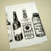 Lint-Free Cotton Tea Towel /// WHISKEY REBELLION (White)