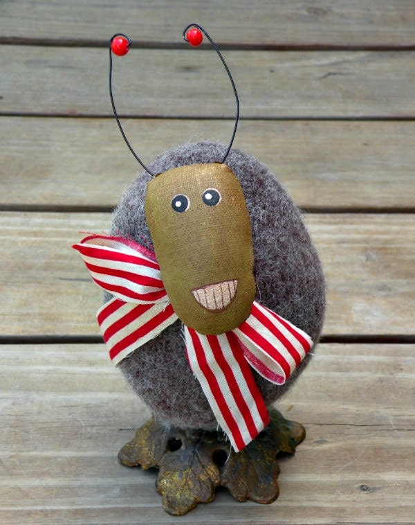 Primitive Bug Whimsical  Folkart Beetle OFG Team SCOFG Insect Bug  LaDell