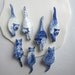 Cat - Blue and white porcelain Brooch - Hand made and hand painted Dutch Delftware