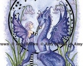 Dragon and fairy 8.5x11  PRINT by Amy Brown Together
