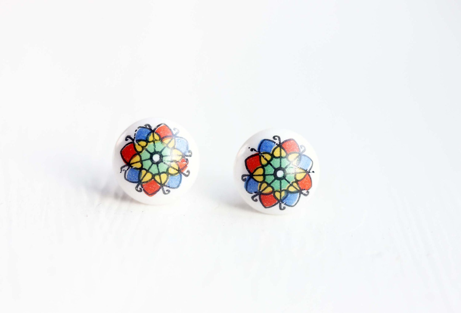 Flower Kaleidoscope Studs