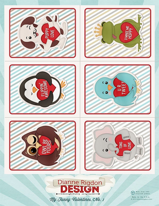 My Funny Valentines No. 1 Printable Journal Cards