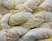 Hand dyed Ribbon Yarn, Frost - Buttercream Gold - robinjedmundson