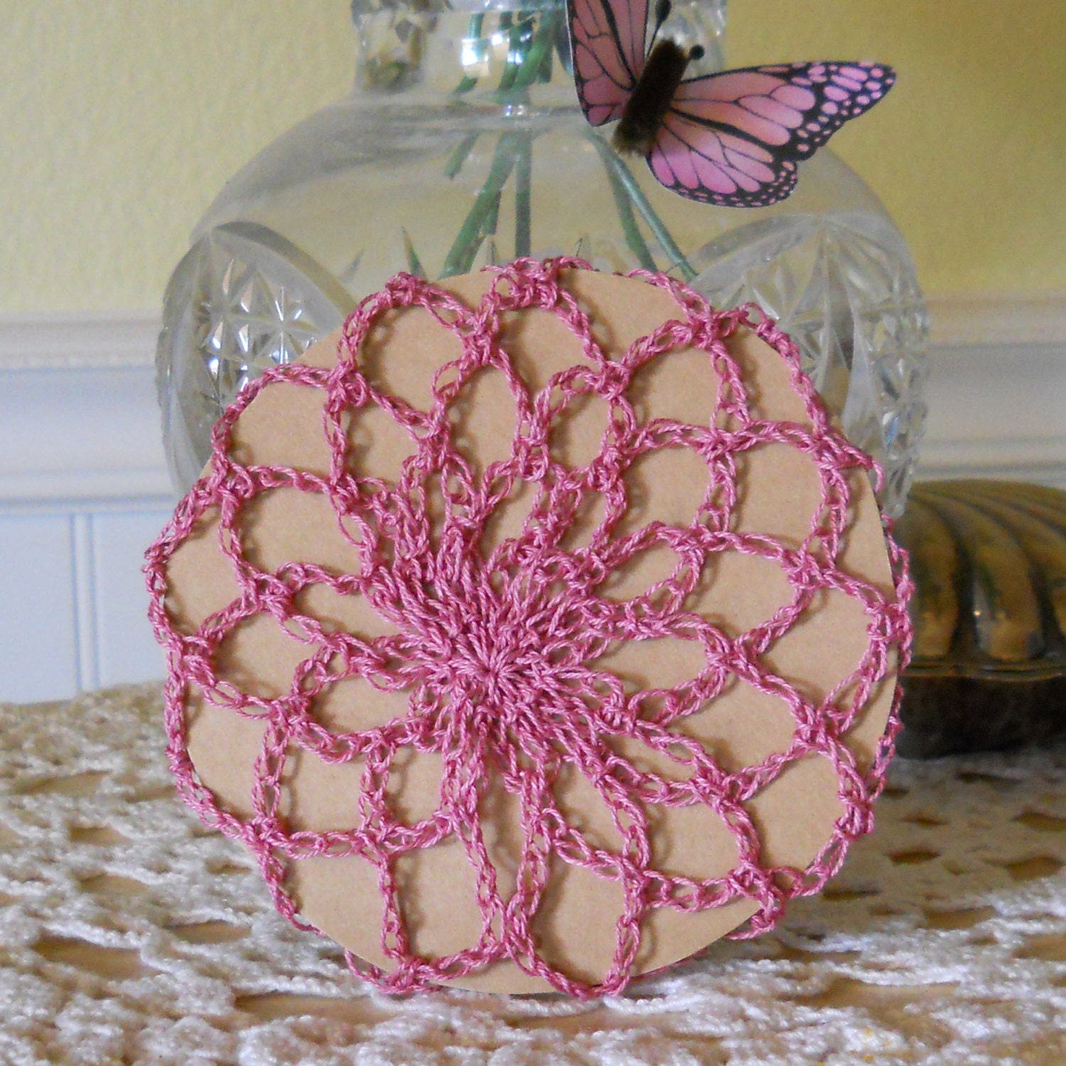 Dusty Rose Chignon or Bun Cover - Medium