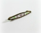 Tiny Antique Edwardian Lingerie Pin - Baby Pin - Enamel - Pastel - Flowers- Leaves - C1910 - Doll Jewelry - Dru - Jumeaux